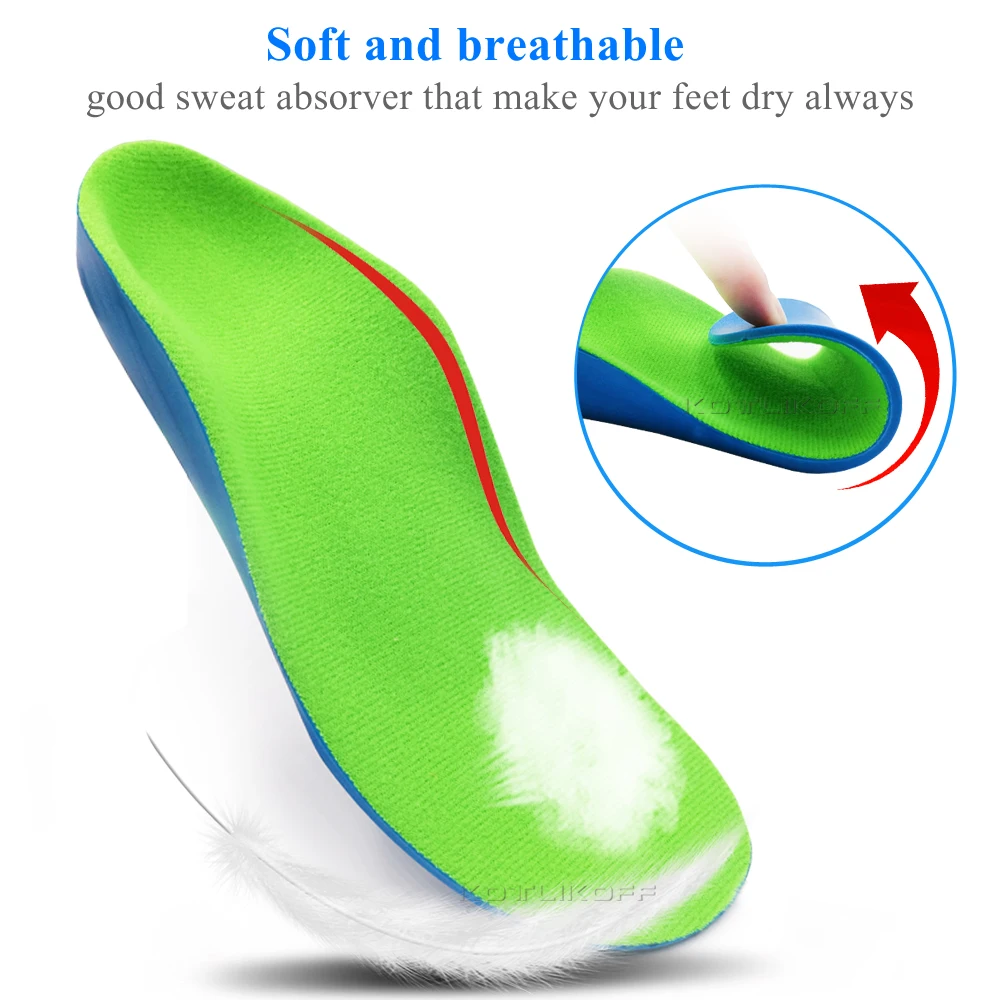 KOTLIKOFF Children Kids Orthopedic Insoles For Flat Foot Arch Support Orthotic Pads Correction Health Feet Care Insoles Insert
