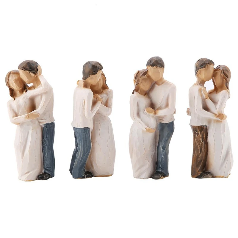 Новинка 4 шт. Статуэтка из смолы в форме пары модель статуи скульптуры свадебный