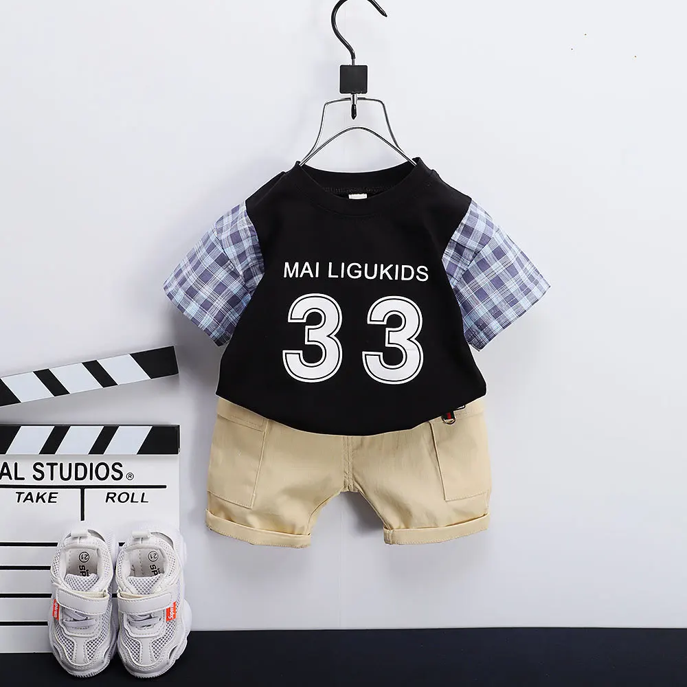 Детские комплекты одежды для мальчиков летняя детская повседневная одежда