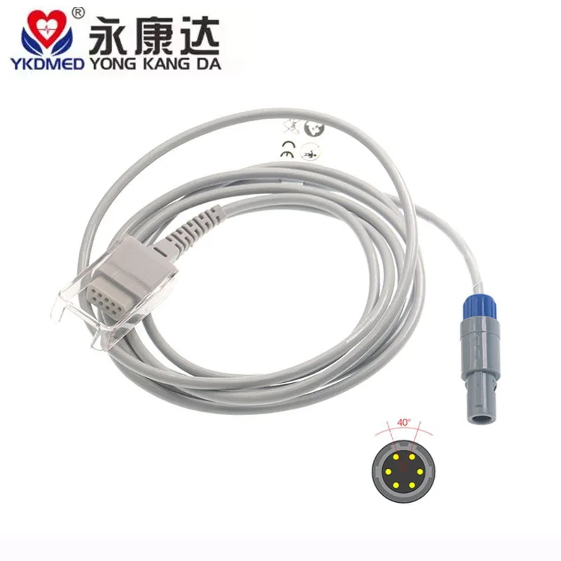 YKD Spo2 удлинитель датчика совместим с MINDRAY (модуль nellcor) PM7000 PM8000 для 6PIN DB9F |