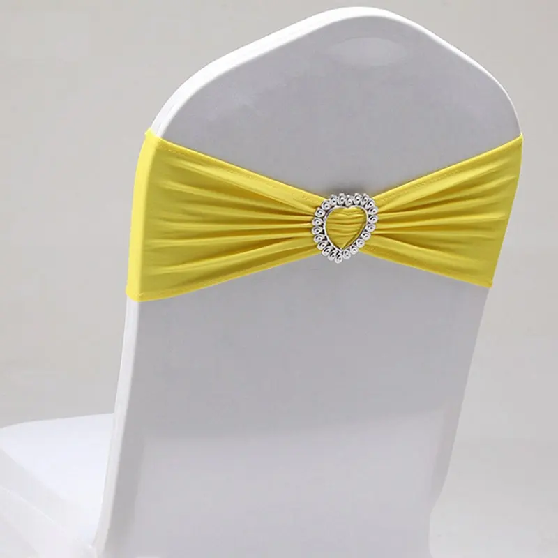 Hot Royal Blue Colour Spandex Sash With Heart Buckles Universal Lycra Chair For Wedding Decoration Band Bow Tie | Дом и сад