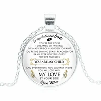 to my beloved daughter time gem pendant letter necklace handmade glass jewelry from mom womens fashion jewelry creative gifts