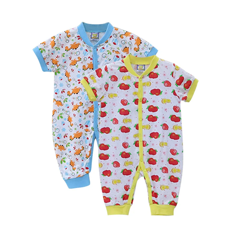 2021 Baby boys 2Pcs bodysuit short sleeve summer 100% cotton overalls girls newborn cartoon clothes babies button clothing | Мать и