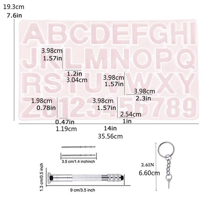 

1 Set Crystal Epoxy Resin Mold Alphabet Letter Number Keychain Pendant Casting Silicone Mould DIY Crafts Jewelry Making Tools