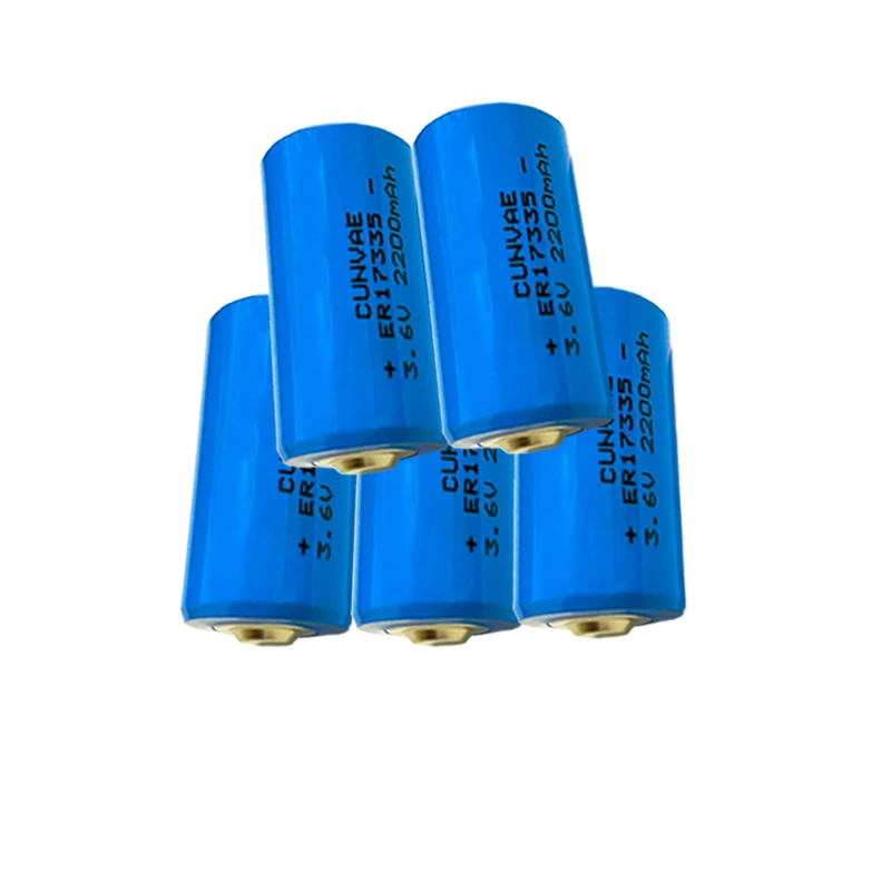 

5PCS free ship ER17335 CR 123A 2200mAh lithium battery 16340 lithium battery 3.6V 17335 ER17335 flashlight Gas meter battery