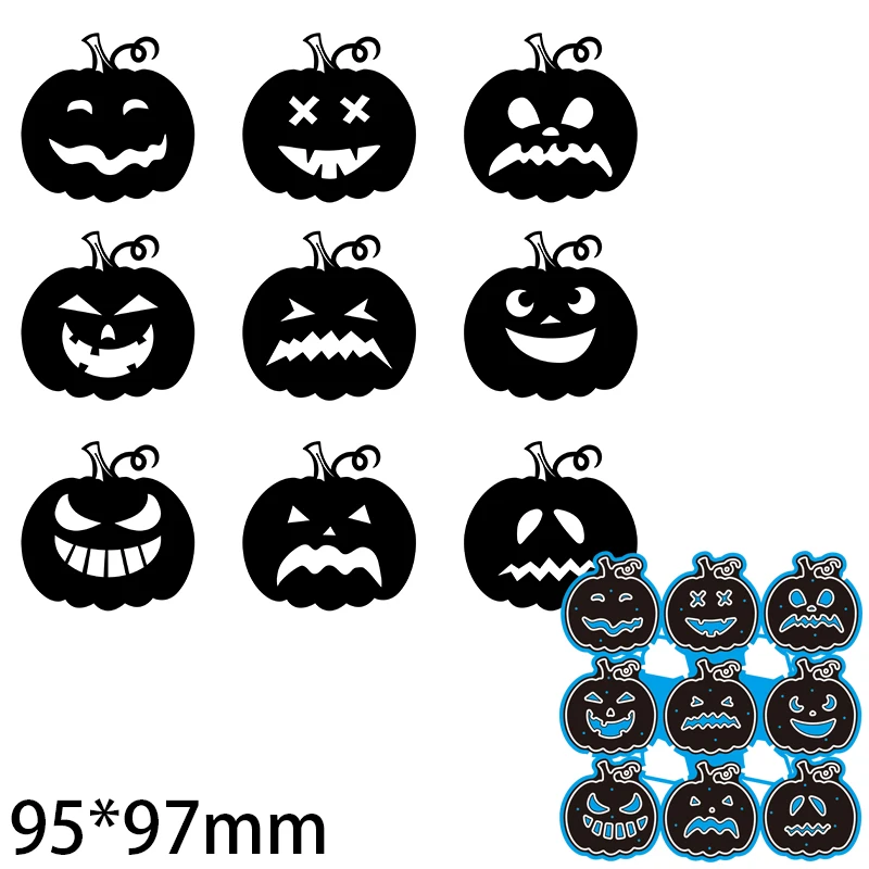 

Вырубные штампы, декор для Хэллоуина, тыква, карточки, новый металлический альбом «сделай сам», бумажная карточка, тиснение, трафарет 95*97 мм