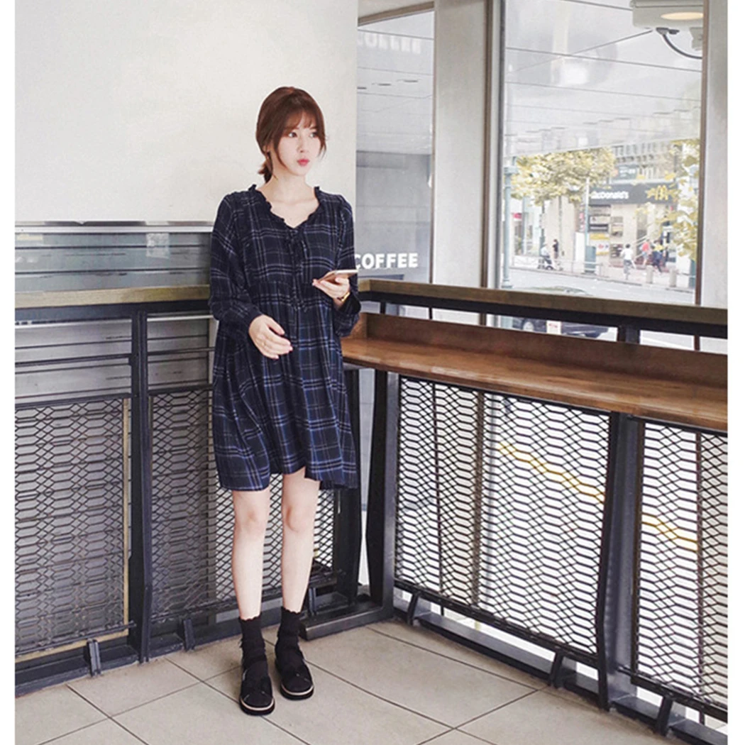 Новое Кружевное платье без воротника Осень 2019 женские модные повседневные милые