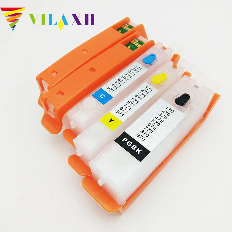 Vilaxh PGI580 cli581 многоразовый картридж для canon TR7550 TR8550 TS6150 TS8150 TS9150 TS9155 с одноразовыми чипами