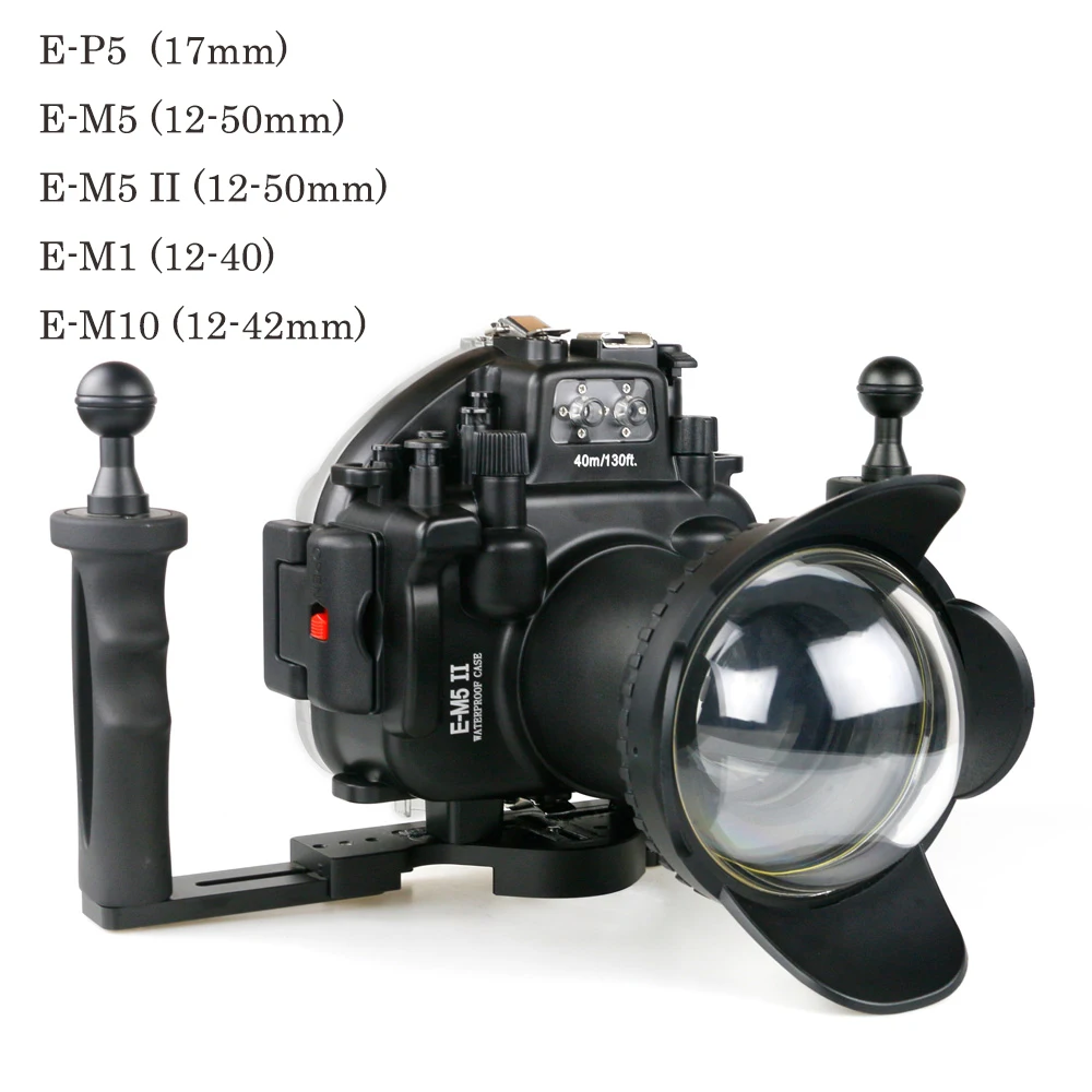 

40m/130ft Waterproof Case For Olympus E-M1 E-P5 E-M5 Mark II E-M10 EP5 EM5 EM5II EM10 underwater camera housing diving box cover