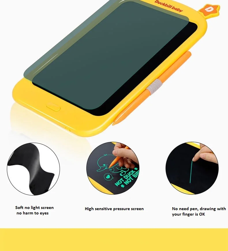 Детский ЖК-блокнот duckbill 8,5 дюймов/10,5 дюймов Канцелярский набор для письма, планшет, доска для письма, графический коврик для учебы