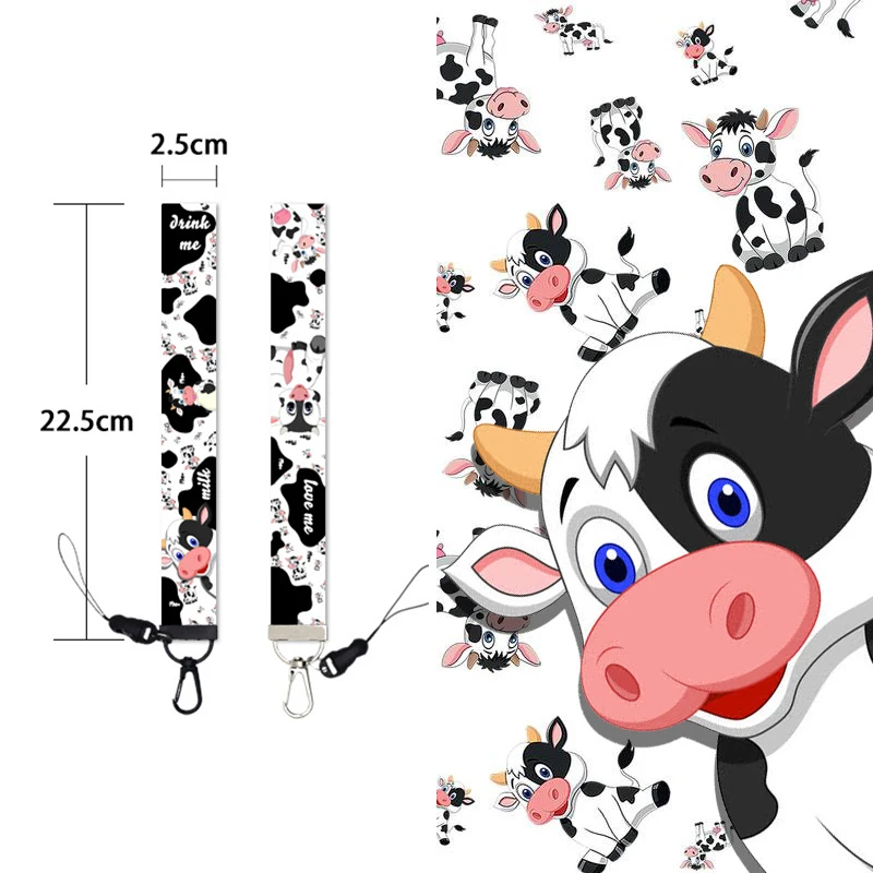 Брелок с мультяшным рисунком коров короткий шнурок для ключей