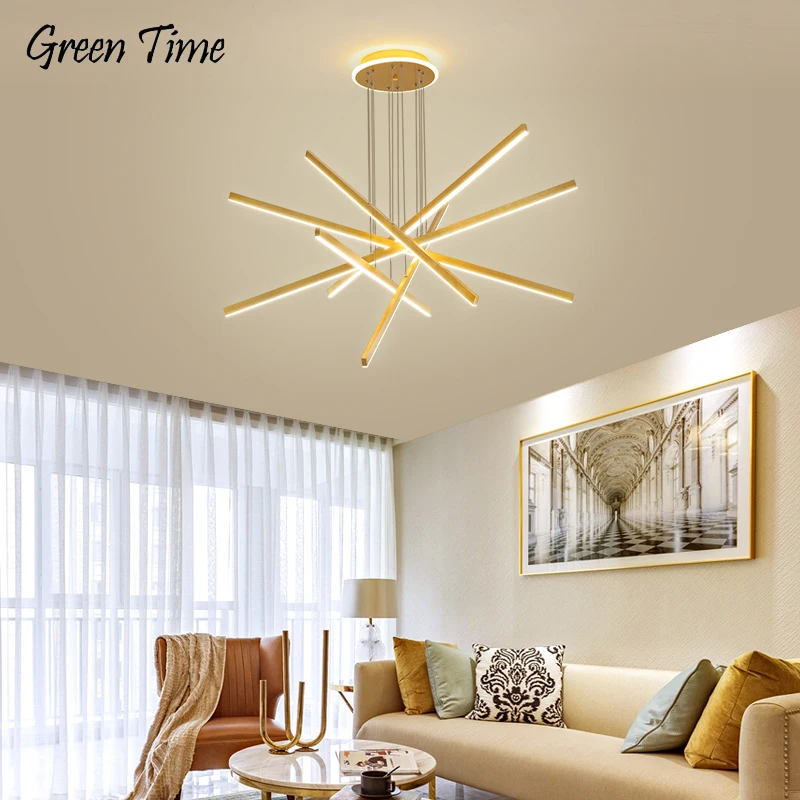 

Светодиодные люстры золотого цвета, Современная комнатная лампа для гостиной, спальни, столовой, кухни, домашний декор, светильник