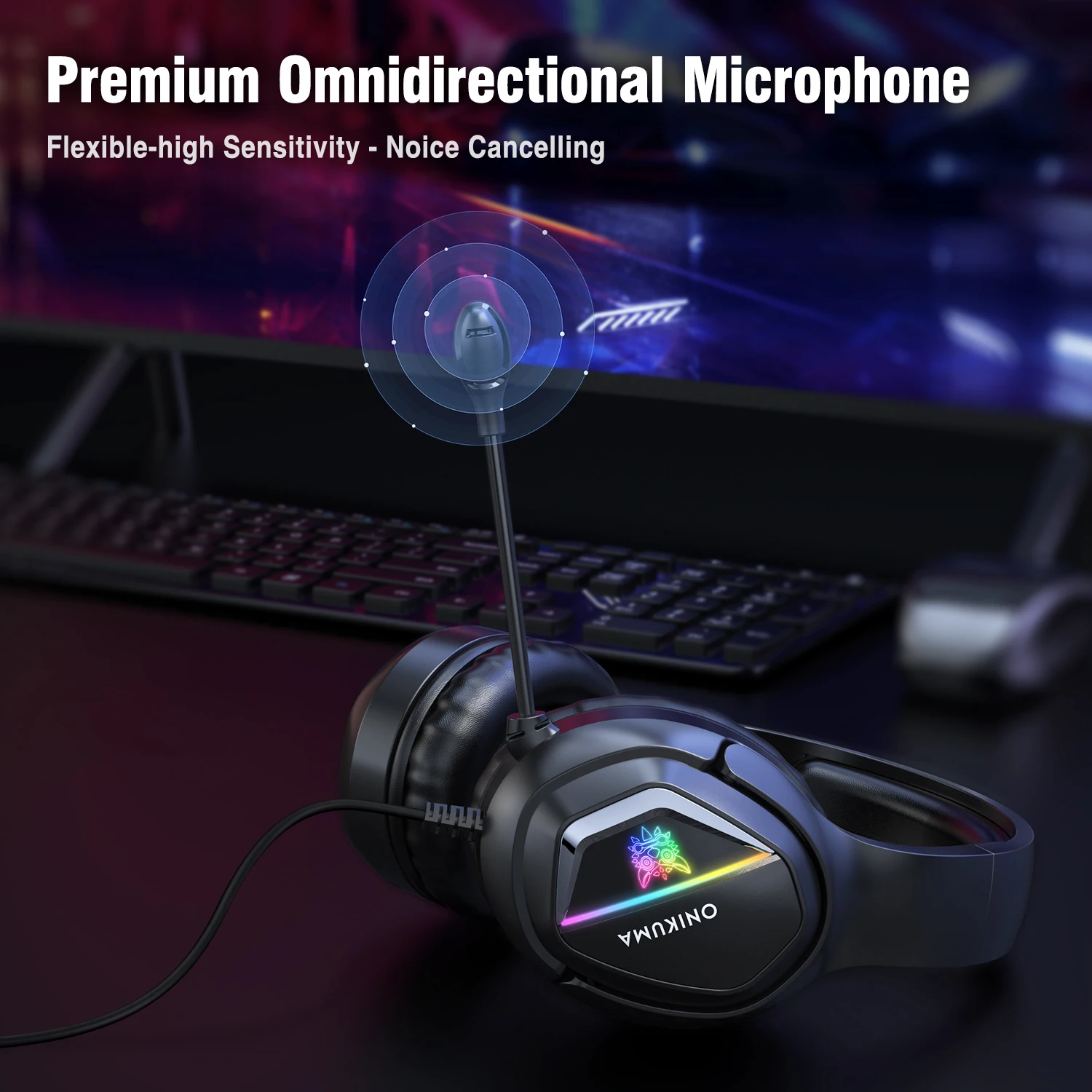 

Gaming Headset with Mic LED Light On Ear Gaming Headphone PS4 3.5mm Wired Gaming Headset for PC Mac Laptop Gamer Headphone