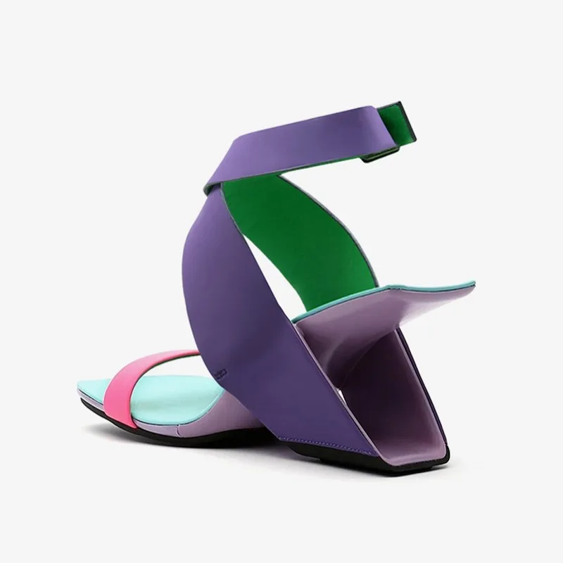 

Fashion New Genuine Leather Outdoor Sandals Womens High Quality Cowhide Rubber Sole Vintage Sandals Korean Style Wedges Sandals