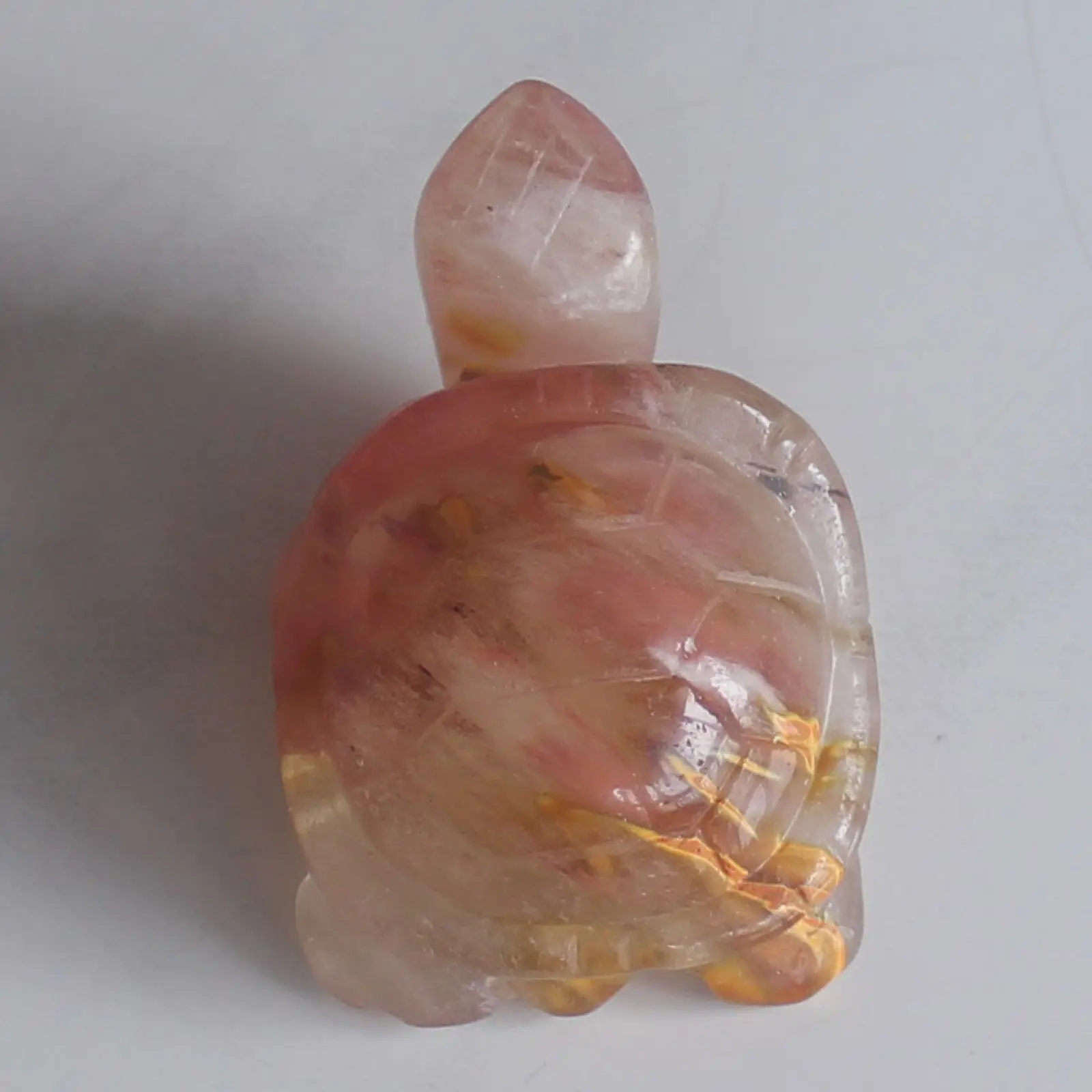 

2'' Hand carved voclano cherry quartz turtle animal figurine carving