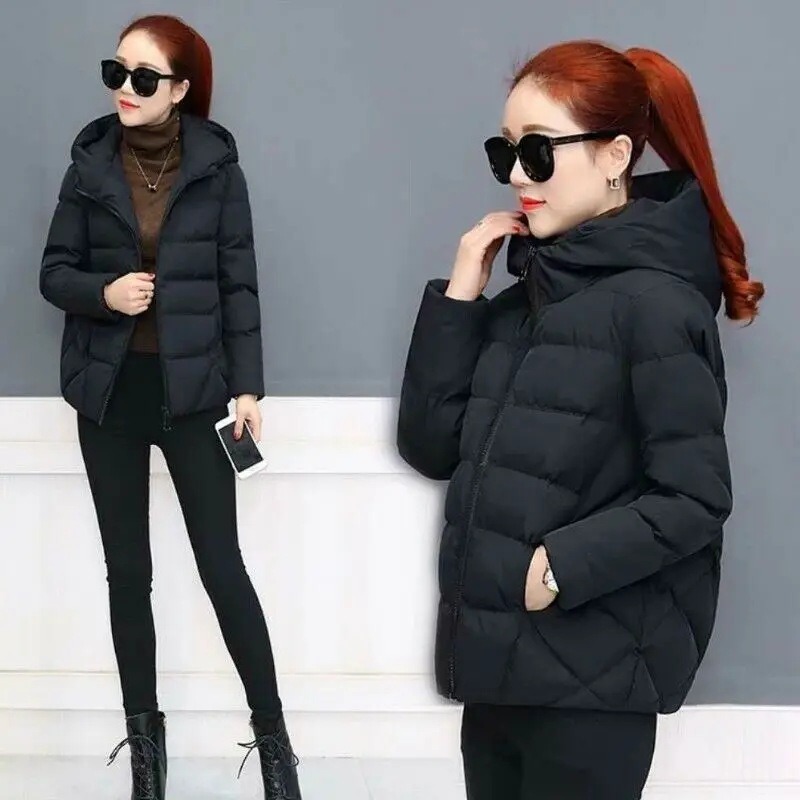 

Lady Puffer Coat Jacket Hooded Padded Quilted Outerwear Winter Warmer Casual