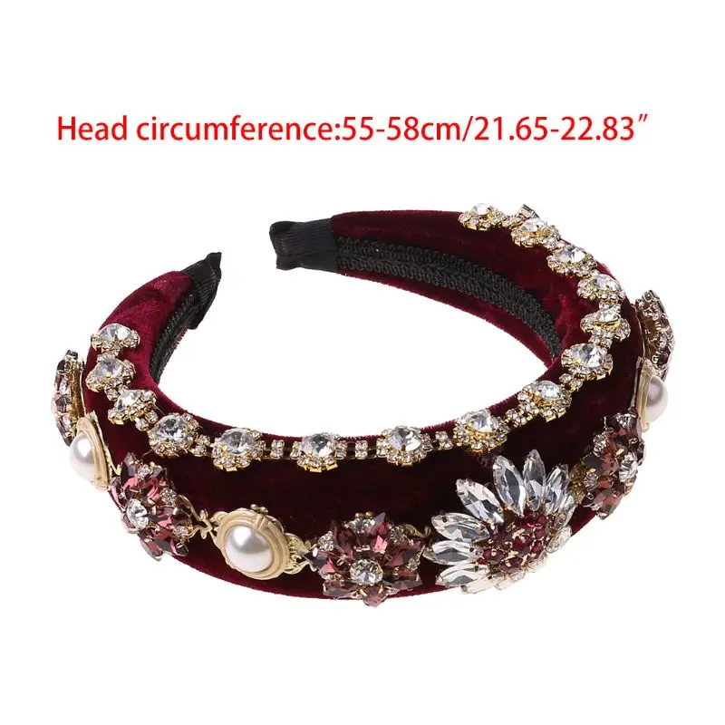 

Womens Royal Baroque Style Luxury Jewelry Headband Rhinestone Flower Hair Hoop
