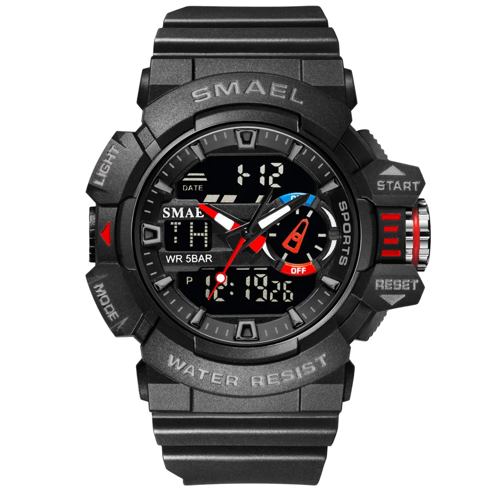 

SMAEL Brand Sport Watch Men Military Army Digital Clock 5Bar Waterproof Wristwatches Fashion Blue Mens Quartz Watches Erkek Saat