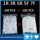 100 шт. 1R 3R 5R 5F 7F PMU иглы + иглы Типсы Одноразовые стерилизованные Профессиональные тату иглы для перманентного макияжа бровей,иглы для тату,игла для тату,иглы для татуажа,иглы для перманента,дюзы для перманента