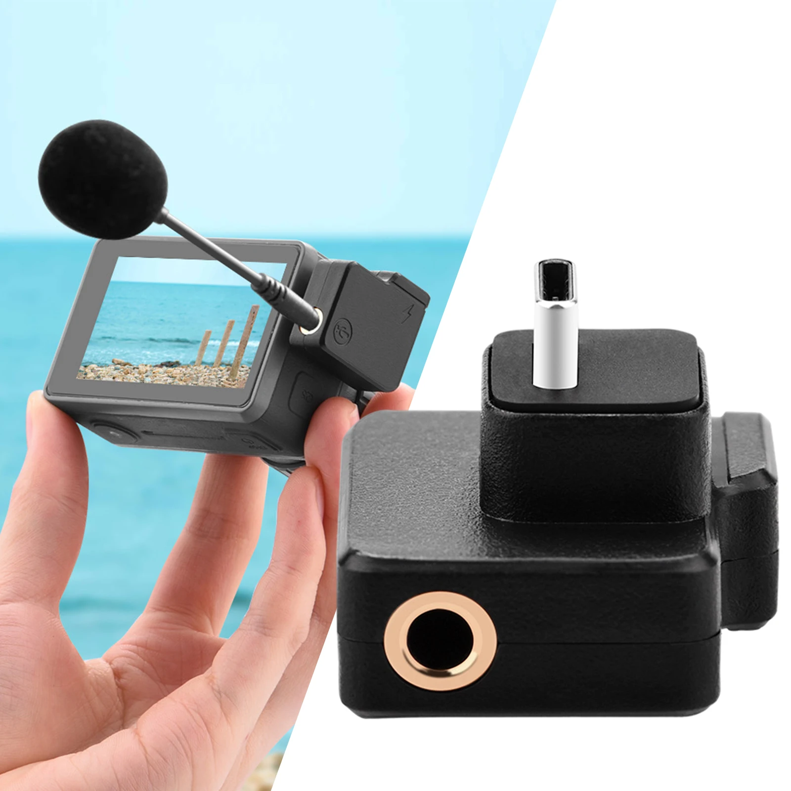 

Osmo Action Dual 3.5mm Mic Adapter, Made for Osmo Action, 3.5mm Microphones USB-C Connector