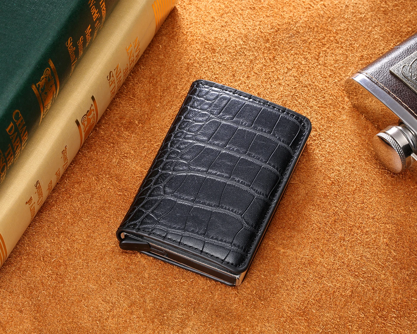 Мужской держатель для кредитных карт Bycobecy винтажное портмоне с защитой от кражи - Фото №1