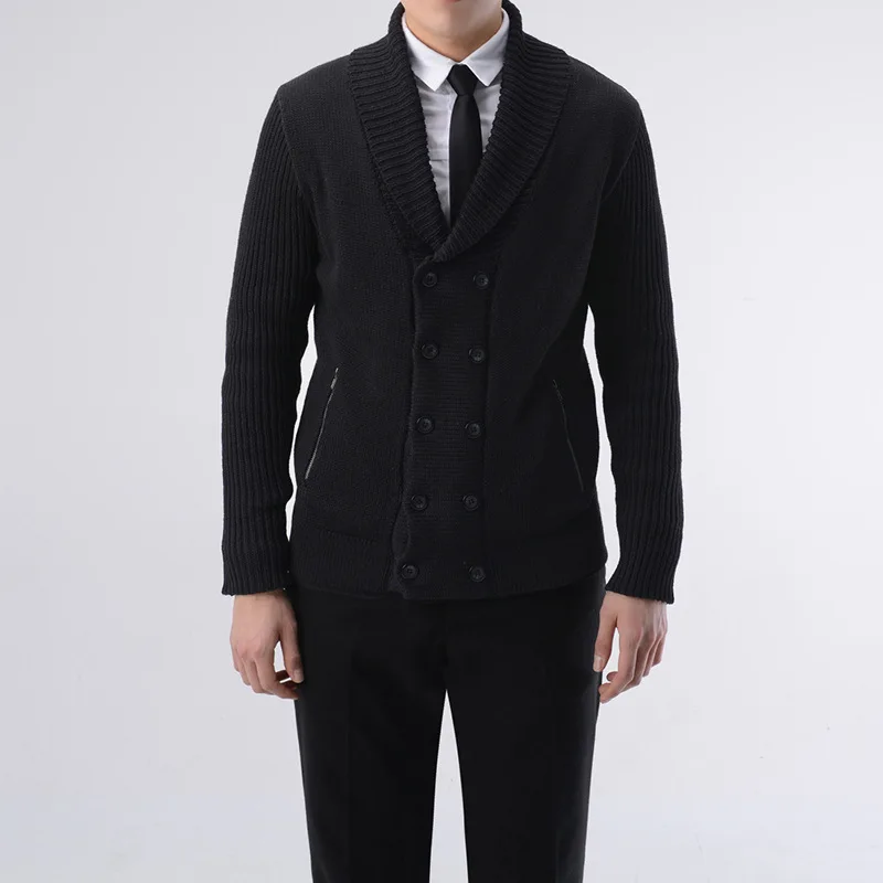 2019 осенний Новый мужской высококачественный деловой кардиган свитер рубашка