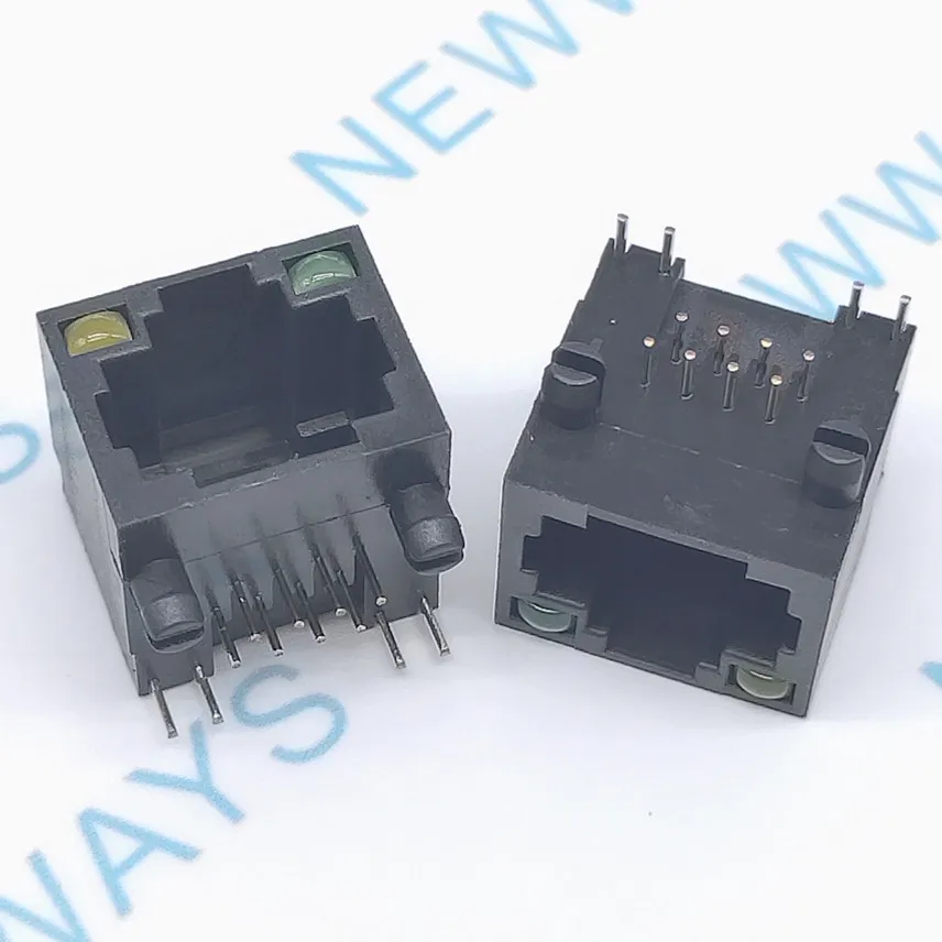 10 шт./лот все пластиковые с лампой сетевой интерфейс Rj45 гнездо 8P8C кабельная