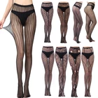 Модные тонкие женские колготки, сексуальные ажурные однотонные сетчатые колготки, одежда для женщин, черные колготки, кружевное сексуальное нижнее белье, женские колготки