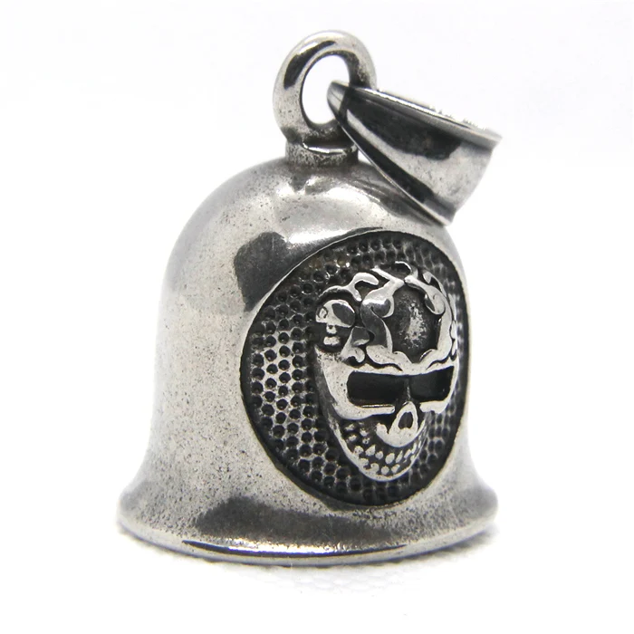 Новейшая Мужская подвеска в виде колокольчика с черепом из нержавеющей стали 316L
