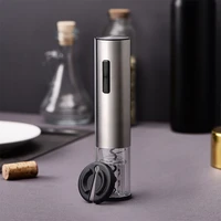 fashion electric red wine bottle opener rechargeable stainless steel corkscrew wine opener with foil cutter kitchen tool