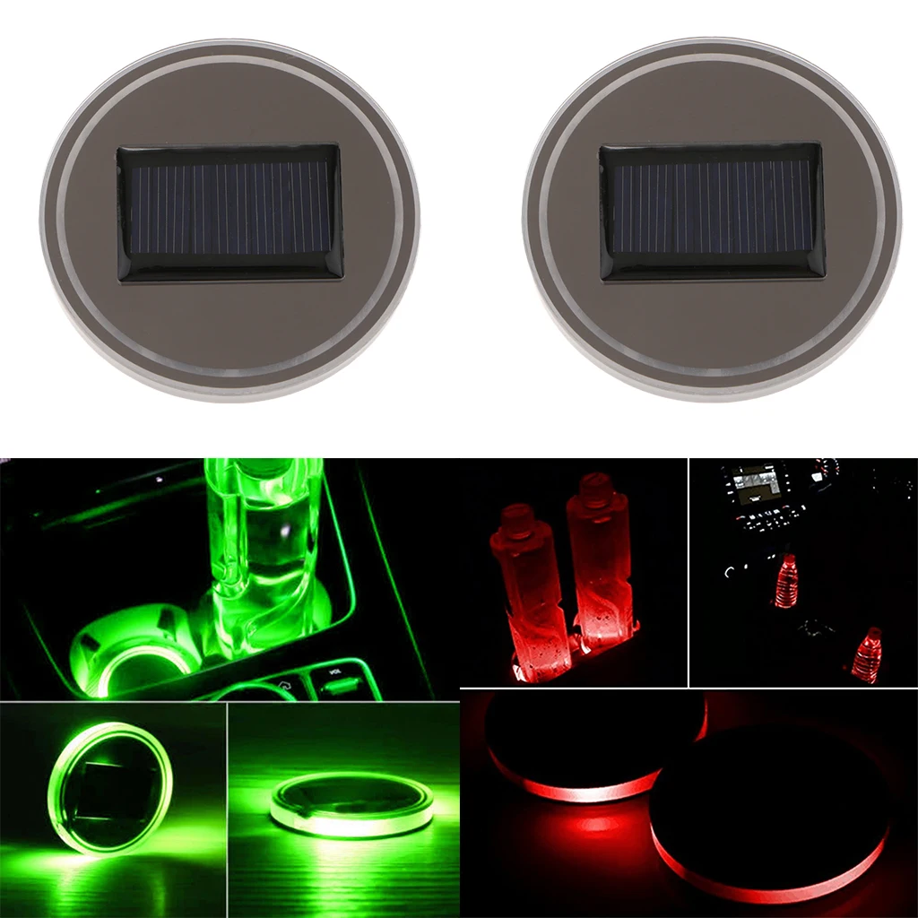 

2 * держатель бутылки на солнечной энергии, нижняя подставка светодиодный Ной подсветкой, зеленый + красный