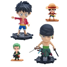 One Piece Figure Q Version Toys Cartoons Anime Figurine Doll Modle Luffy Zoro Sanji PVC 12CM Collection Toy Birthday Gift