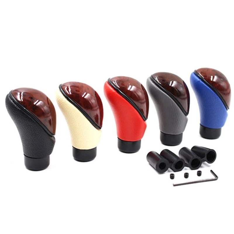 

Universal Black Leather Racing Sport Manual Gear Shift Knob Head Carbon Gear Stick Shift Knob Cover Handle Shifter Lever