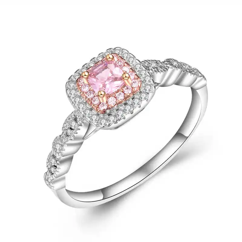 

Fashion Jewelry Women Band Wedding Bridal Pink Rhinestone Ring Size 6-10