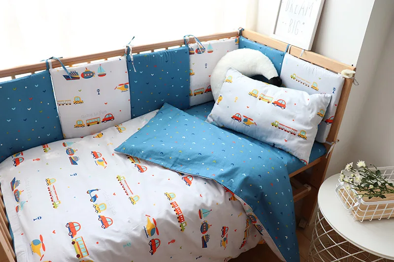 Baby Bedding Set For Boy Girl Nordic Cotton Baby Bed Linen For Newborns Kids Crib Bedding With Bumper Cot Kit Allow Custom Size