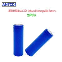 hot sale antcdj 2pcs 18650 2200mah 3 7v lithium rechargeable battery 2200mah 3 7v li ion flat top batteries for flashlight