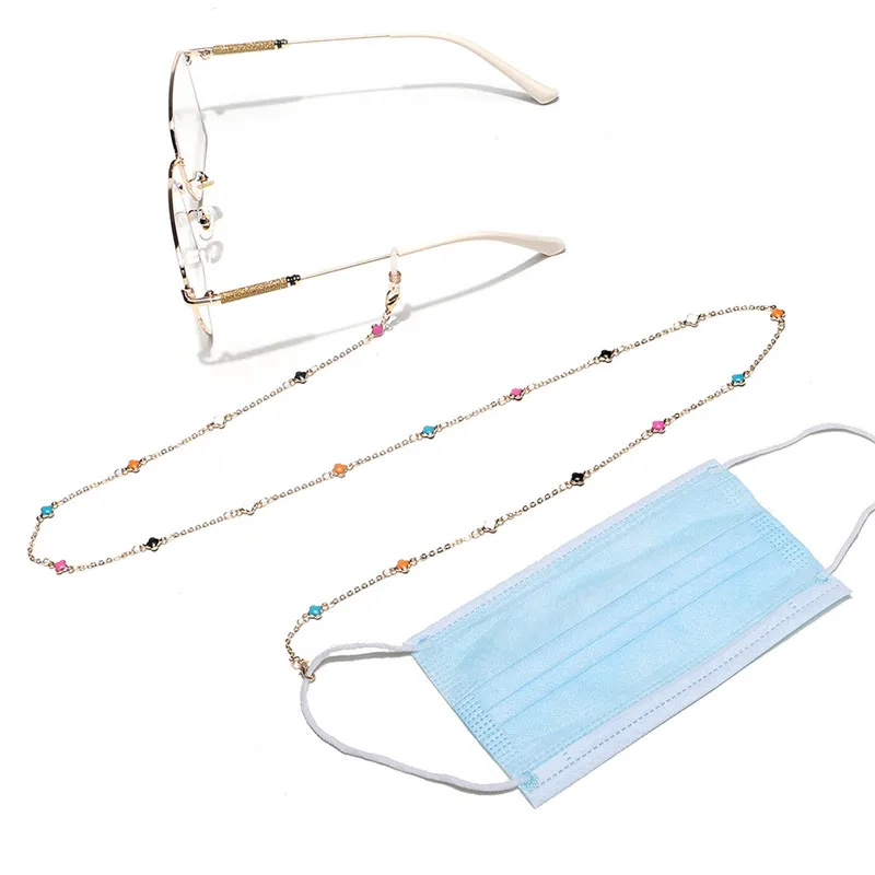 

Imixlot Fashionable Simple Glasses Chain Mask Chains Holder Anti-lost Face Mask Lanyard Strap Colorful Dripping Oil Beaded Chain