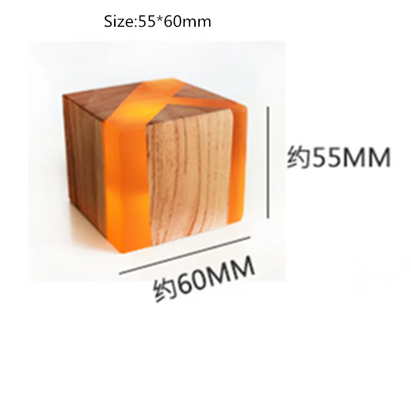 

2021 LED Square Resin Solid Wood Night Light USB Plug-in Atmosphere Table Lamp Bedroom Living Room Home Decoration Holiday Gift