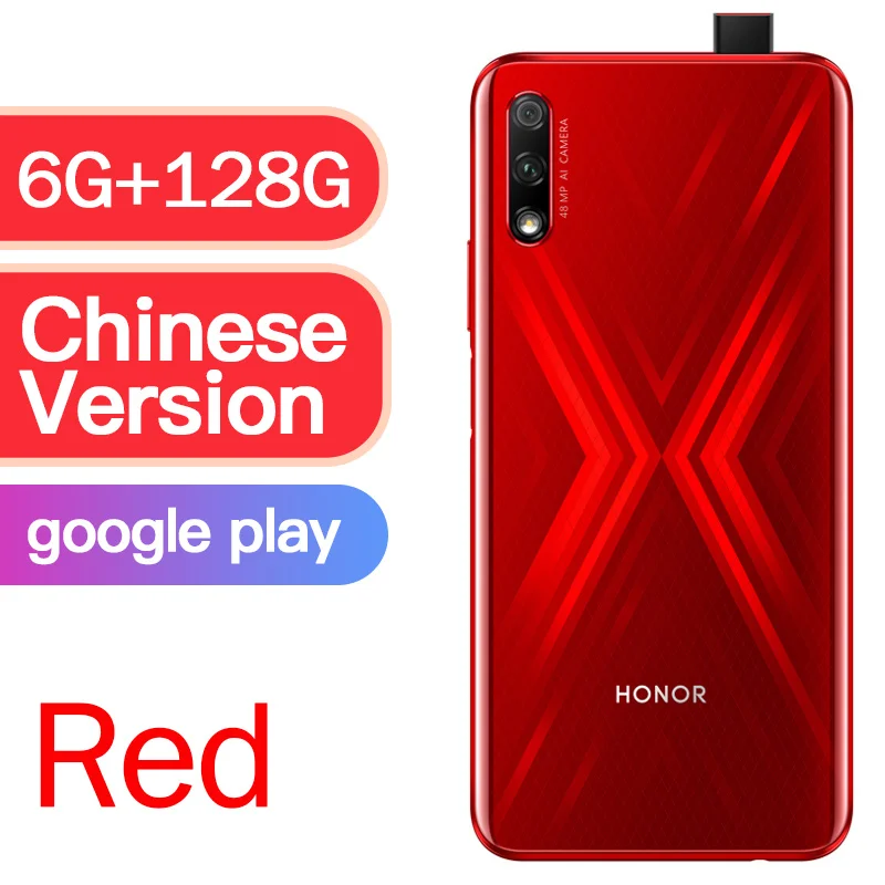 CN 6G 128G Red honor 9x Kirin 810 4000 мАч супер срок службы батареи 48 миллионов ультра четкая ночная съемка 6,59 дюймов Лифт полный экран - Цвет: CN 6G 128G Red