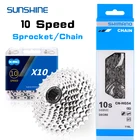 SUNSHINE 10 в MTB 11-2528323640424650T 10 s кассета KMC X10 цепь для дорожного велосипеда Shimano HG54 116 звеньев для 10-скоростного велосипеда