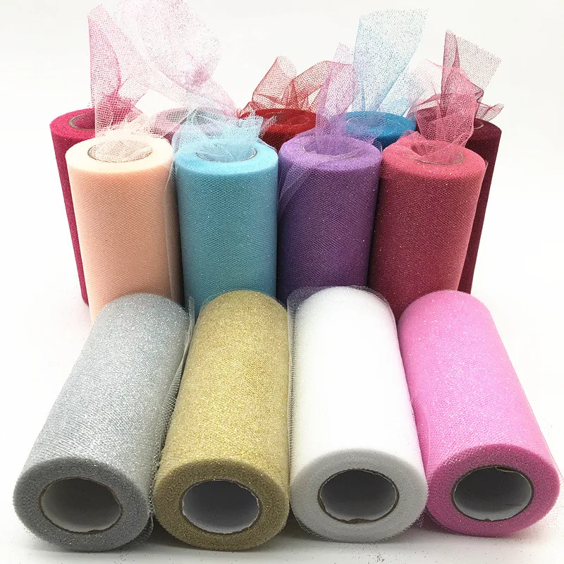 10 Yard 15cm Glitter Tulle Roll Organza Wedding Decoration Tutu Baby Shower Party Events Engagement Decor | Дом и сад
