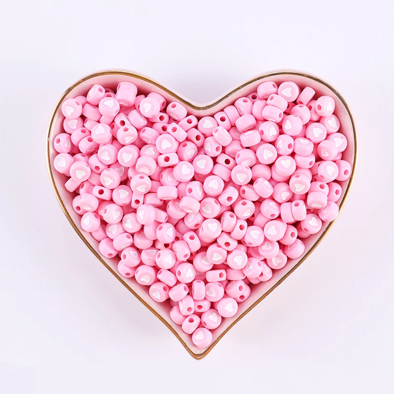 Бусины с отверстием Love Mix для изготовления ювелирных изделий сделай сам плоские