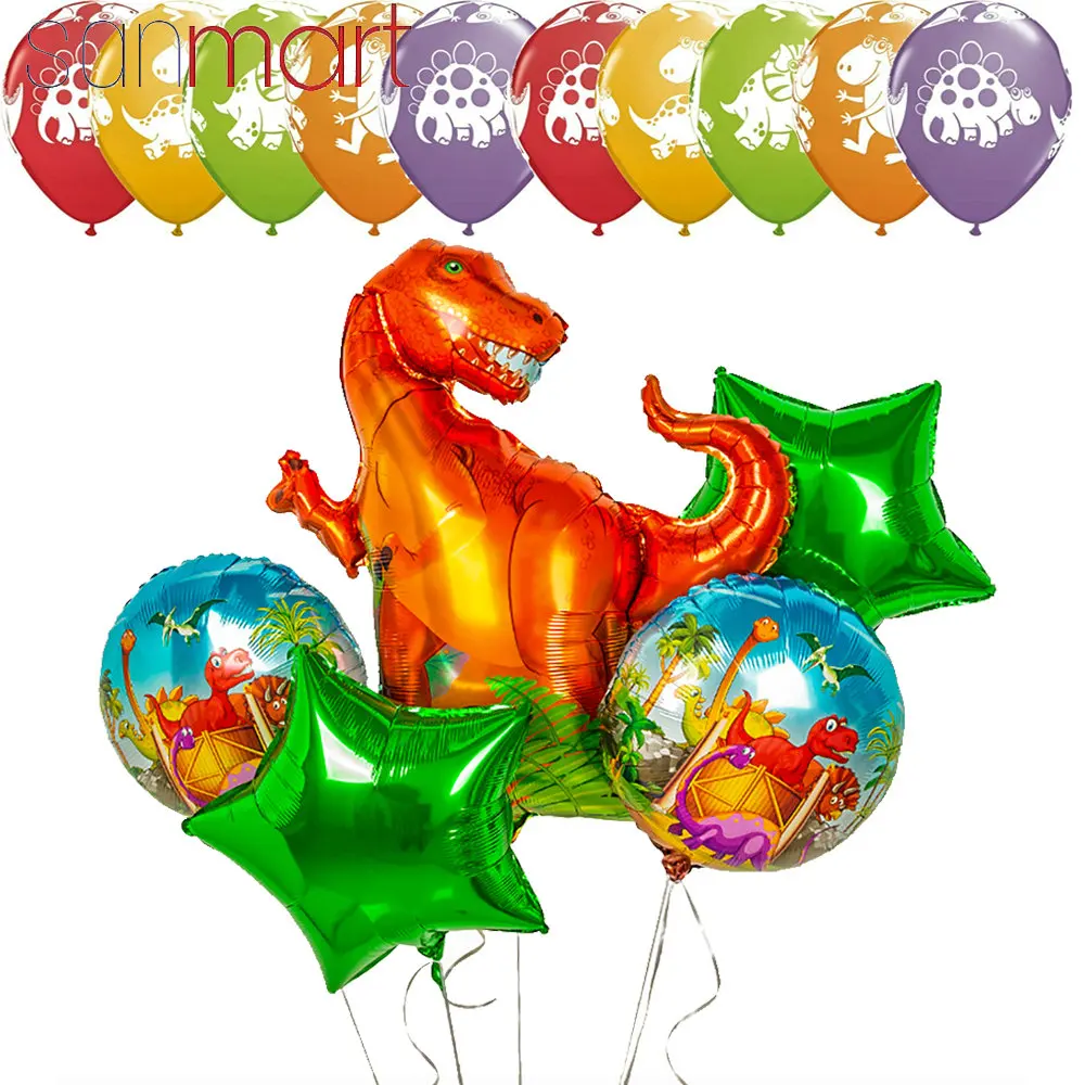 Вечерние воздушные шары с динозавром 15 шт. в упаковке 5 T Rex майлар динозавр букет 10