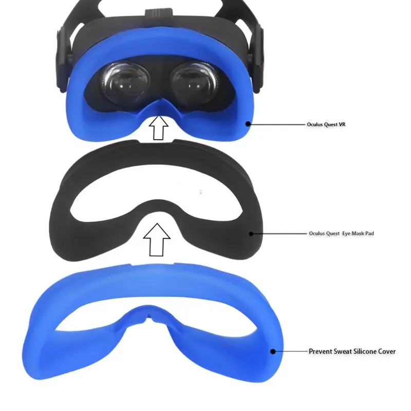 Мягкий силиконовый чехол-маска для глаз против пота для Oculus Quest VR Glasses