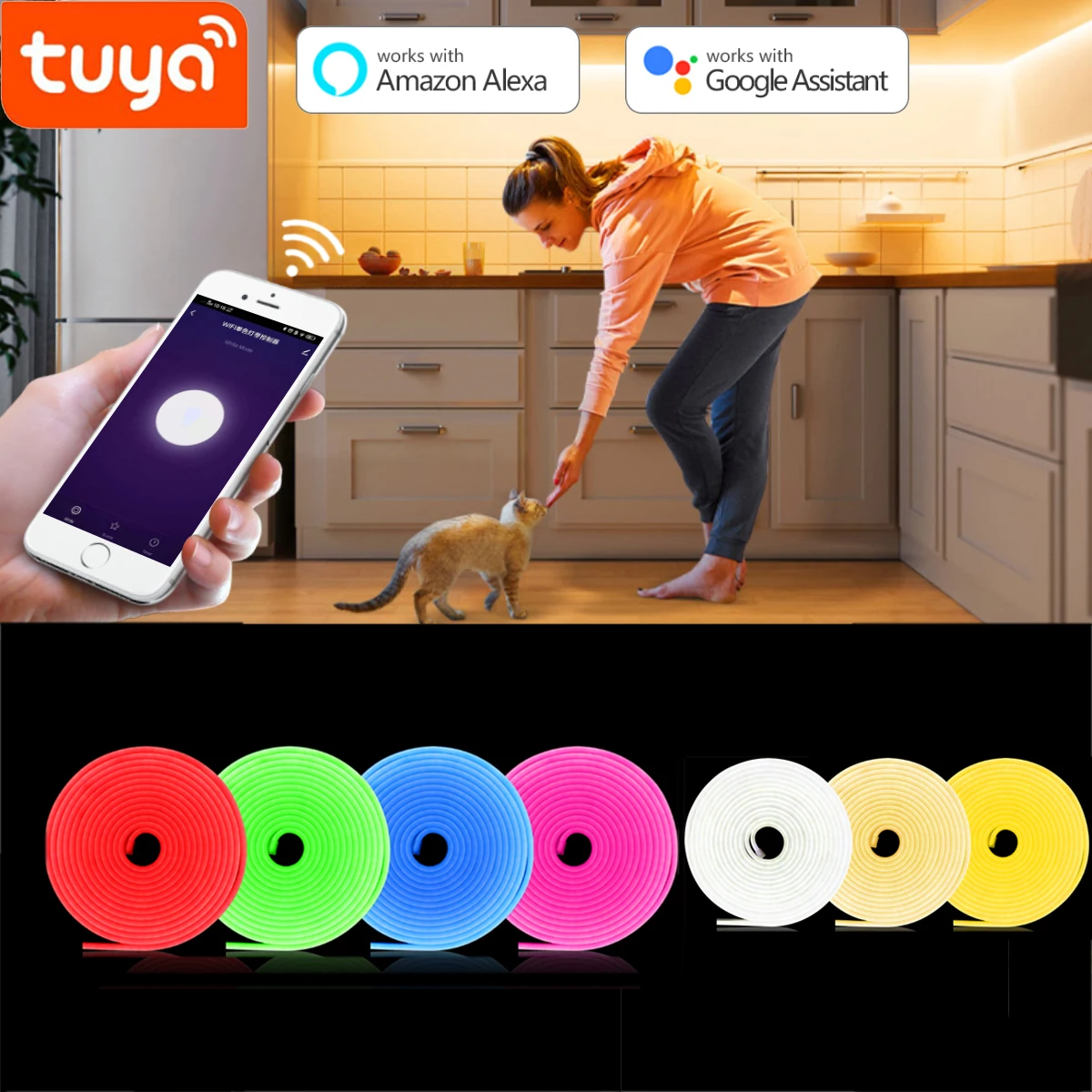 

Светодиодные лампы для шкафа, 12 В, Wi-Fi, с регулировкой яркости