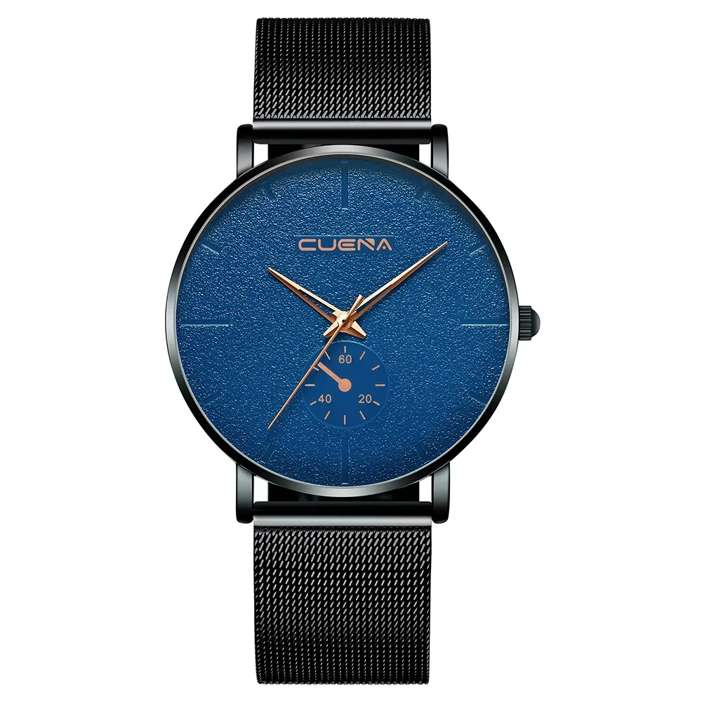 

CUENA Fashion Luxury Brand Men Watch Military Stainless Steel Strap Mens Clock Businiss Analog Quartz Wrist Watches kol saati
