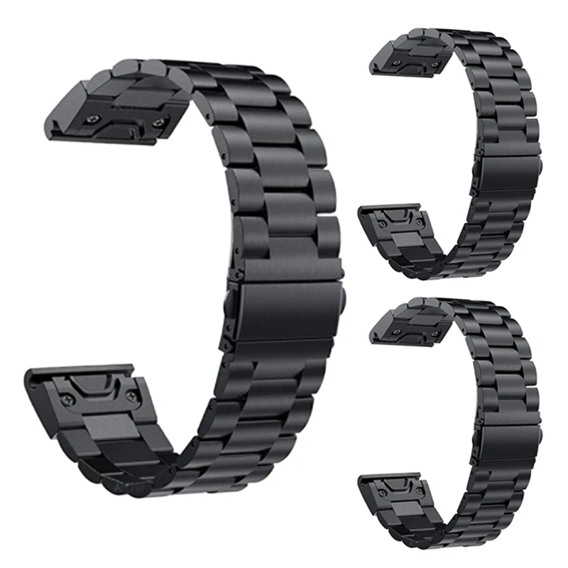 

Ремешок из нержавеющей стали для наручных часов Garmin Fenix 5/6S/5X/6 Plus, черный