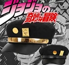 Кепка аниме невероятные приключения Джоджо, аксессуар для косплея, армейская фуражка Джоджо Куджо Джозефа в стиле милитари, шапка Джоджо, головные уборы, значки