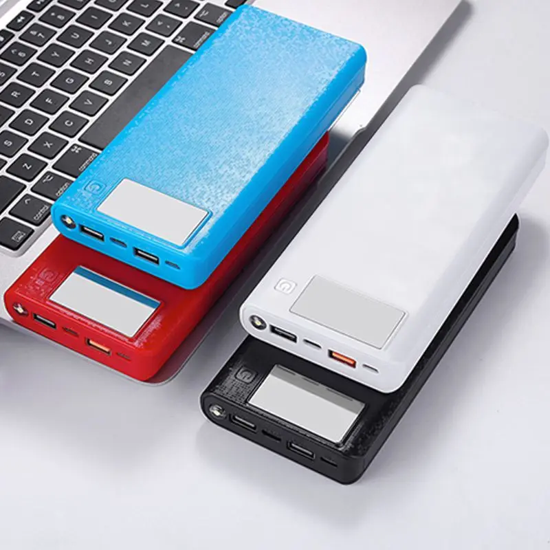 QC 3 0 Dual USB + Type C PD 8x18650 аккумулятор DIY Power Bank Box светодиодное быстрое зарядное
