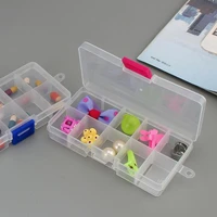 1pc practical adjustable 10 grids compartment plastic storage box jewelry earring bead case display organizer container